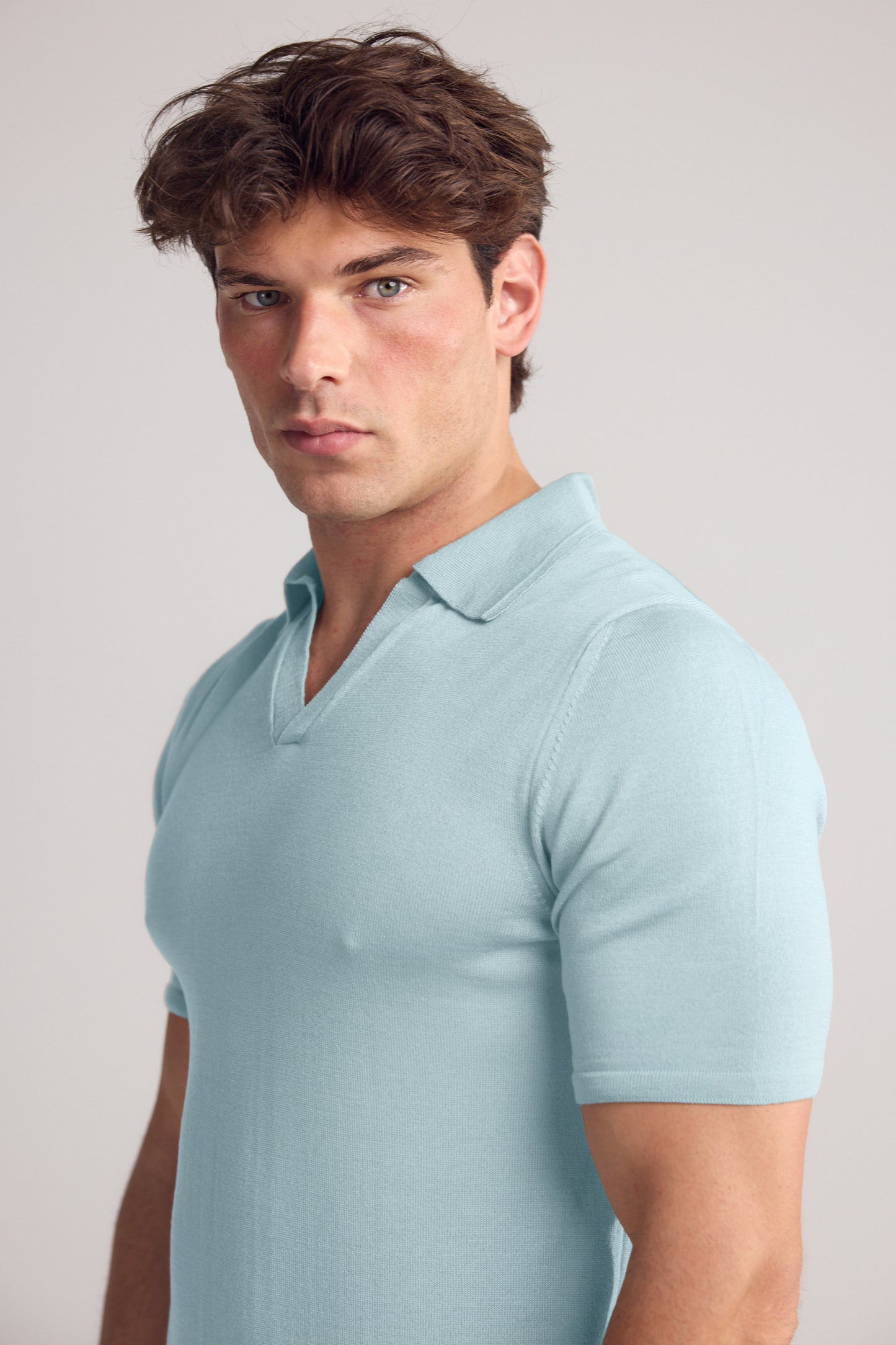 Mint Knitted Polo Shirt