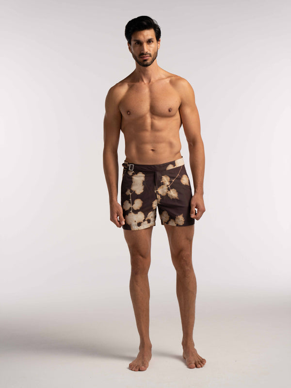 Brown Branch Print Smart Original Swimshorts